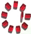 10 20x15x7mm Red Brick Glass Beads